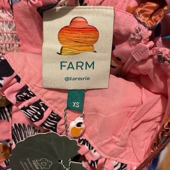 NWT FARM Rio Pink Pinneaple Mini Dress - Pink Multi - Picture 4 of 5